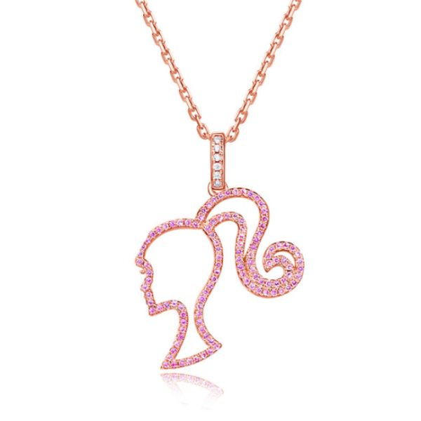 LUCA BARRA- Collana in argento 925 con ciondolo Barbie