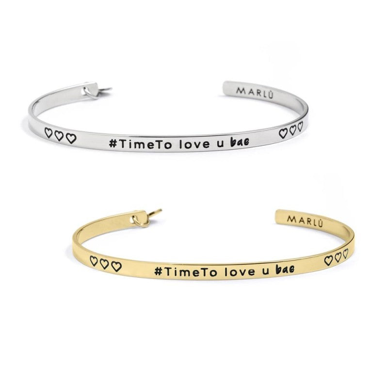 MARLU- Bracciale rigido timeto love u bae
