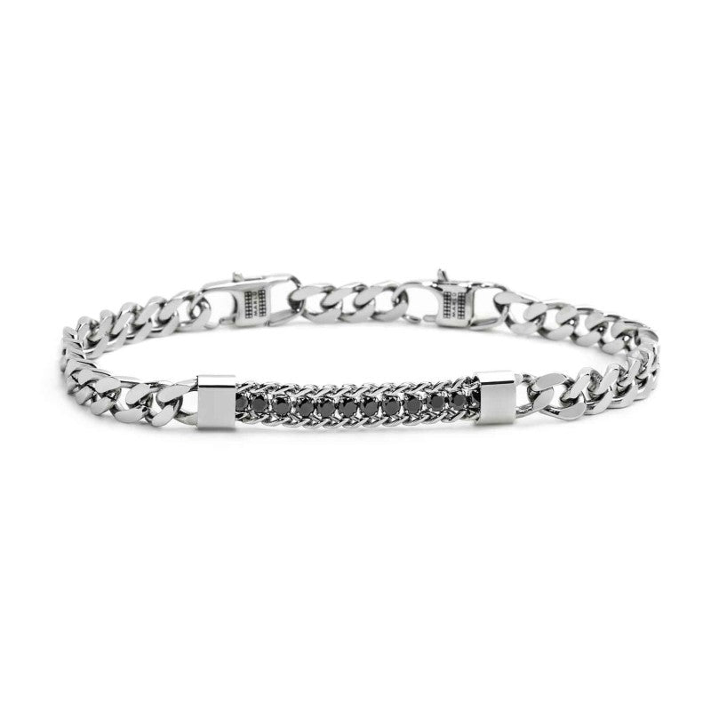 MARLU- Bracciale grumetta con zirconi centrali