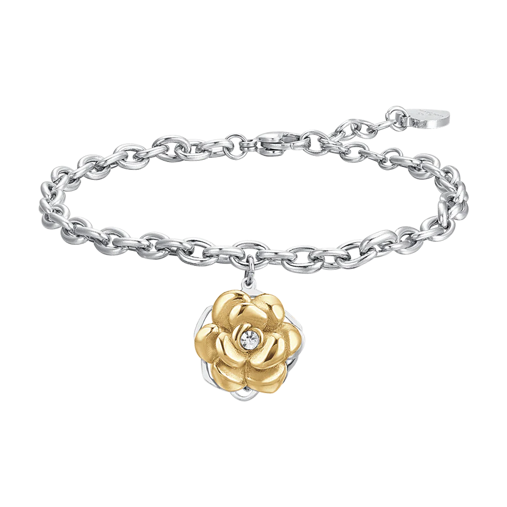 BRACCIALE DONNA IN ACCIAIO IP GOLD ROSA GIREVOLE - BK2743