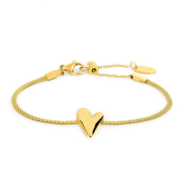 MARLU- Bracciale catena mesh con cuore irregolare
