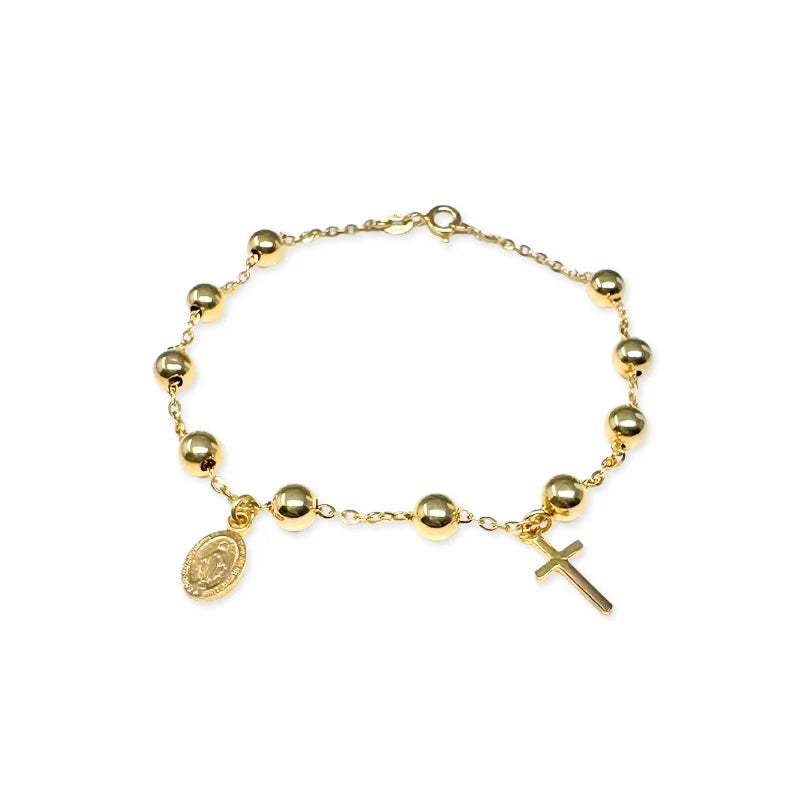 FALCO GIOIELLI - Bracciale rosario Big in Oro e ciondoli - Oro18kt - 3,3 gr.