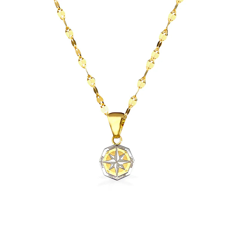 Collana in Oro e pendente Bussola in Oro - Oro18kt - 3,5 gr.