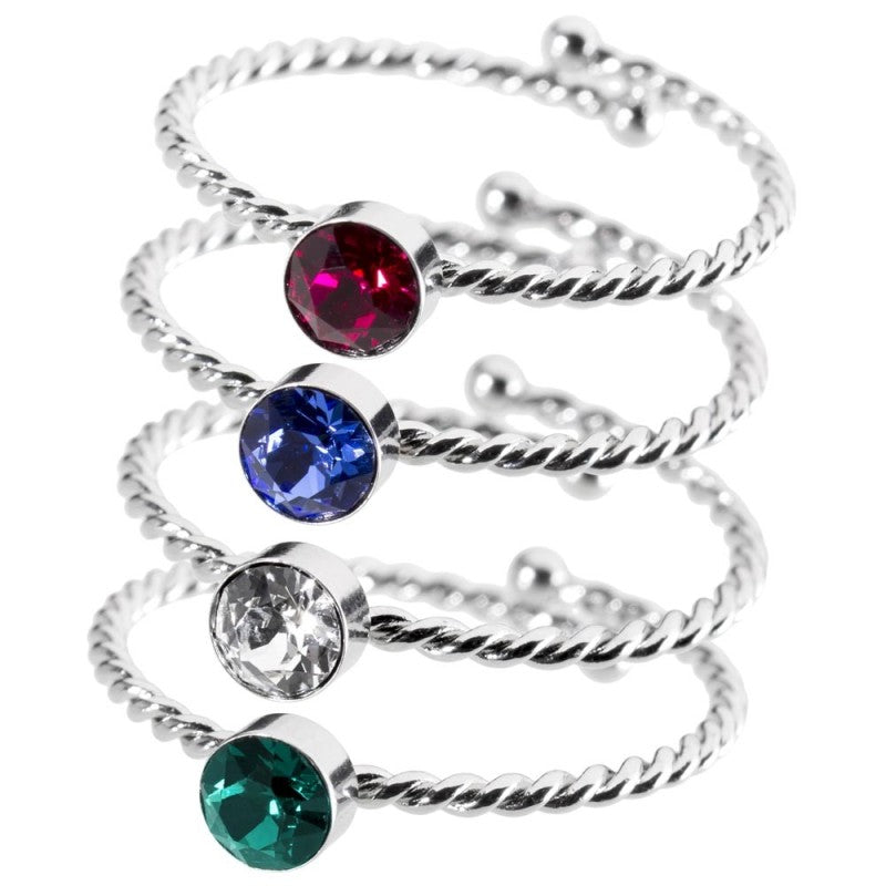 MARLU- Anello con solitario 4 mm