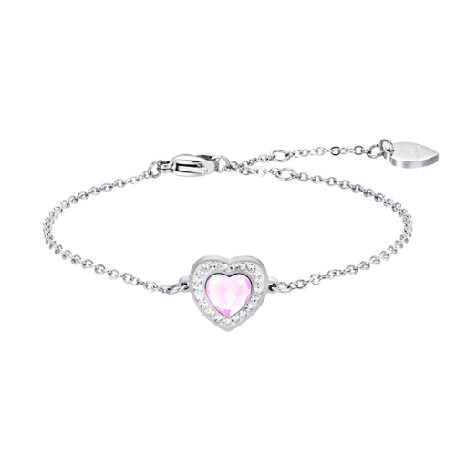 LUCA BARRA-Bracciale in acciaio Junior con cuore