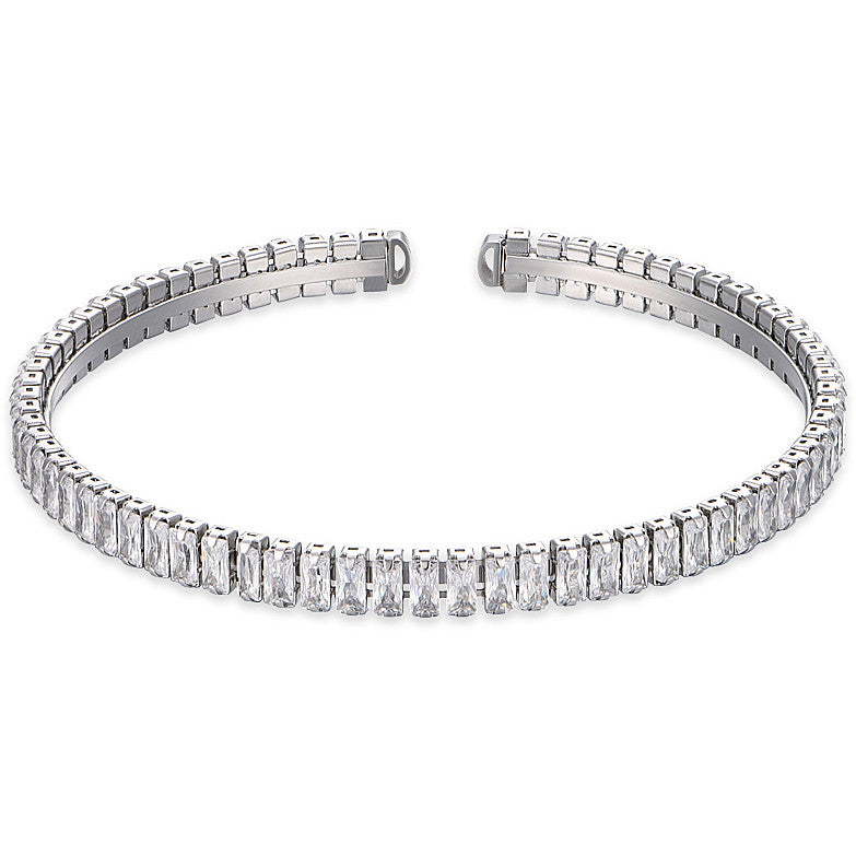 LucBuy 2 Bracciali In Acciaio Inossidabile – Polsini Scanalati Regolabili – Gioielli Unisex In Argento – Confezione Regalo - 3