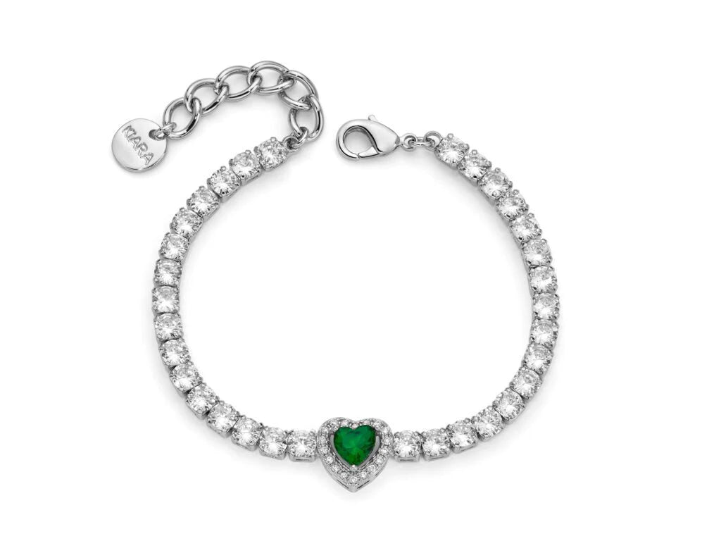 Bracciale Basik Tennis con Pietra Verde KBRD1799B