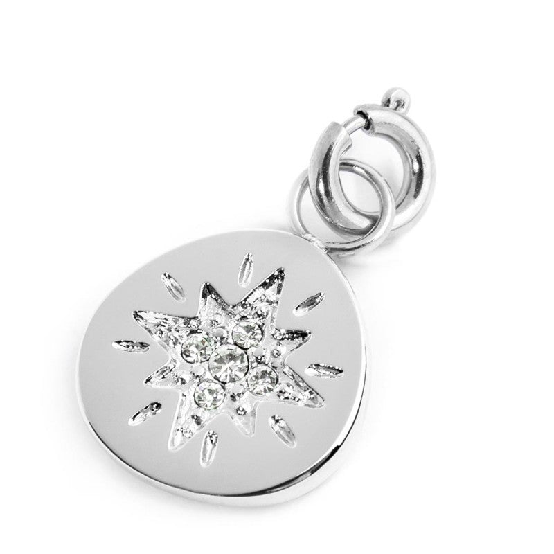 MARLU- Charm medaglietta rosa dei venti e cristalli