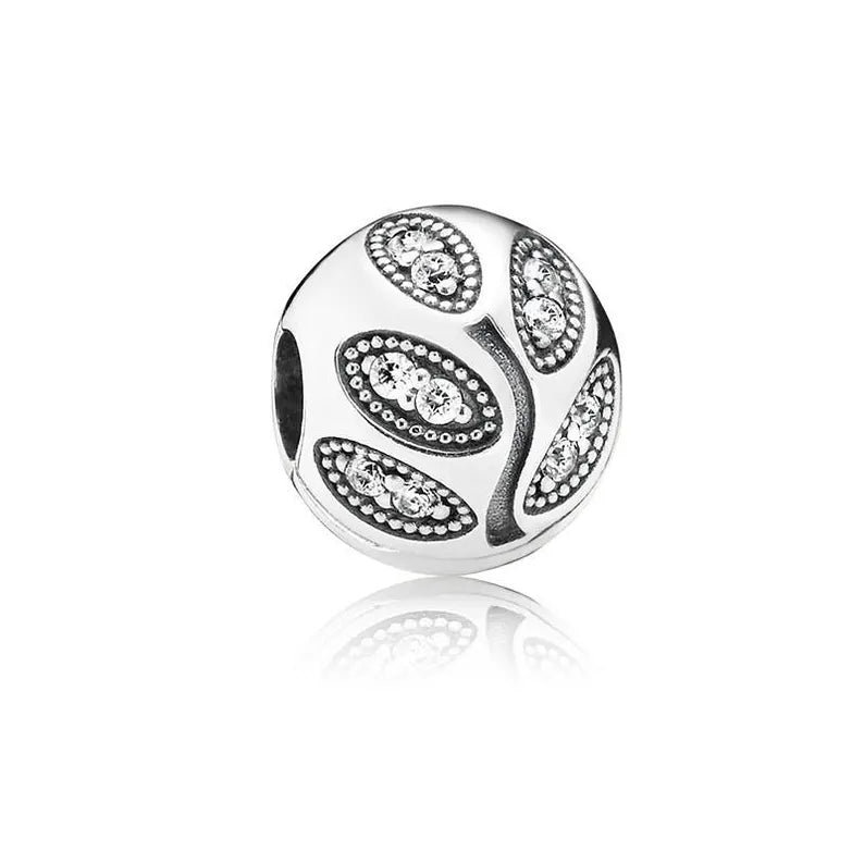Pandora-Charm clip Foglie Scintillanti