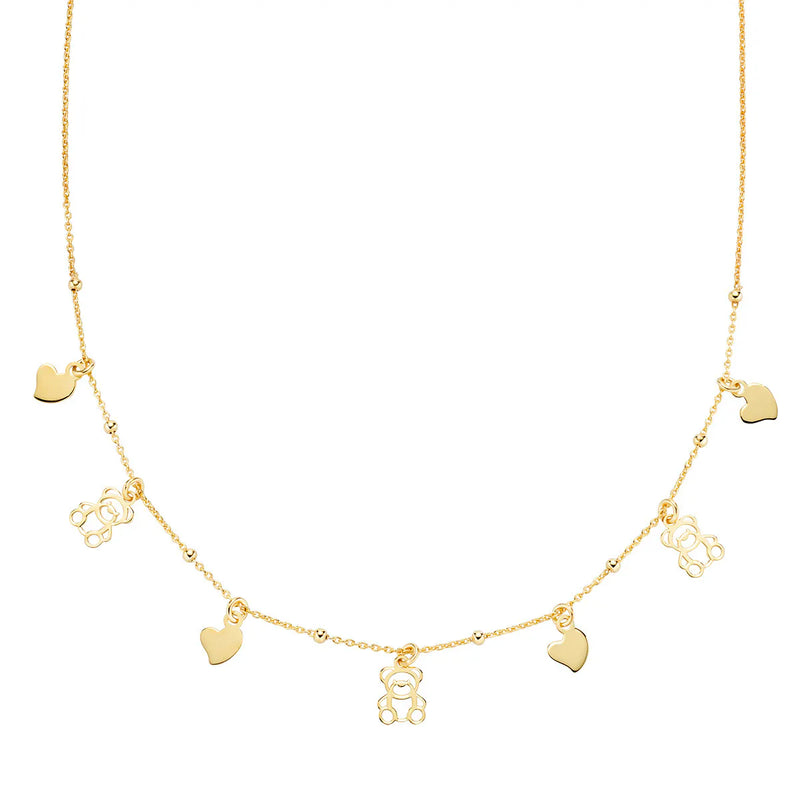 PREZIOSI ARGENTO 925 - COLLANA CHARM ORSETTI E CUORI