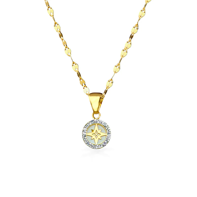 Collana in Oro e ciondolo Rosa dei venti - Oro18kt - 1,7 gr.