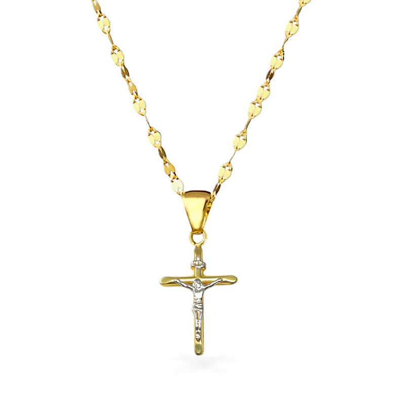 Collana in Oro con pendente Croce - Oro18kt  - 2 gr.