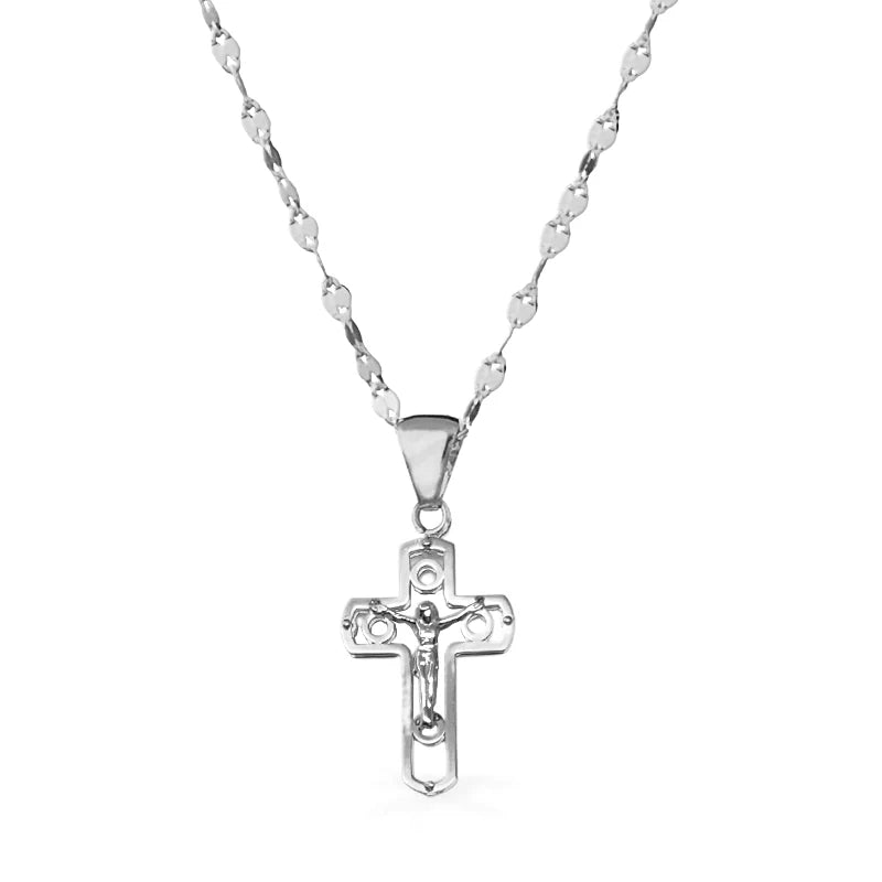Collana in Oro Bianco con Croce - Oro18kt - 3,5 gr,