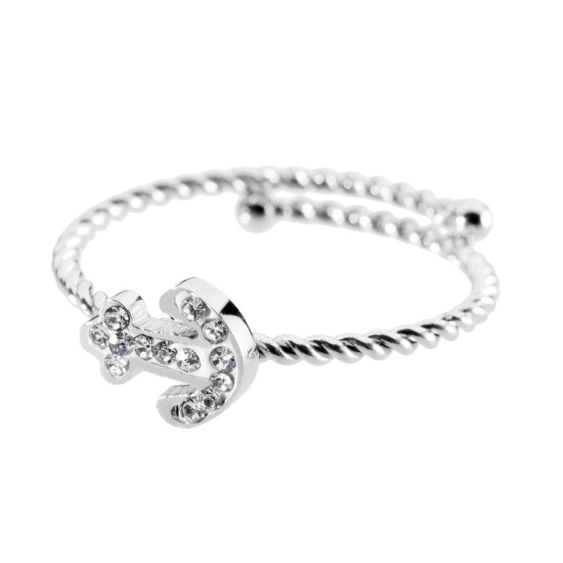 MARLU- Anello con ancora e cristalli