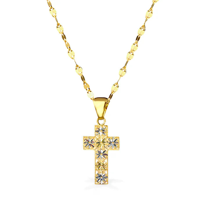 Collana in Oro con pendente Croce particolare in Oro - Oro18kt