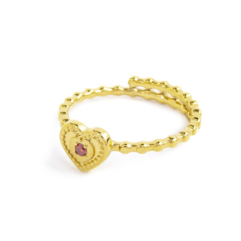 MARLU- Anello cuore con zircone