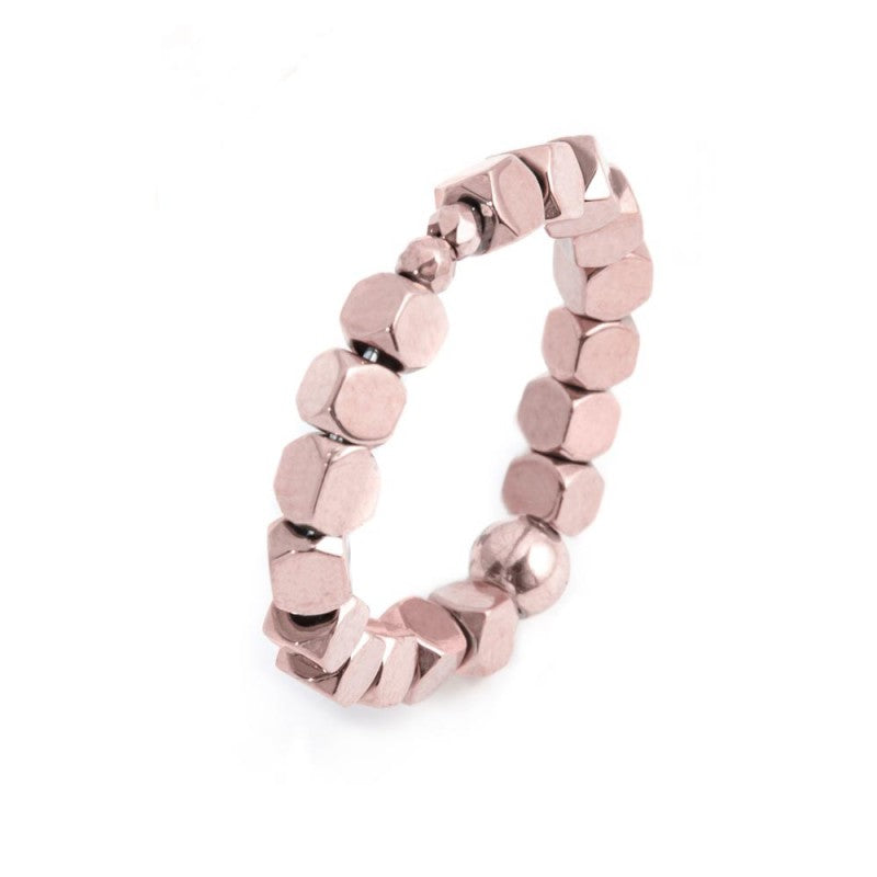 MARLU- Anello elastico ematite cubica