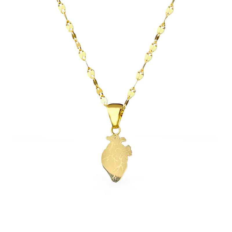 Collana in Oro con Cuore anatomico - Oro18kt - 2,4 gr.