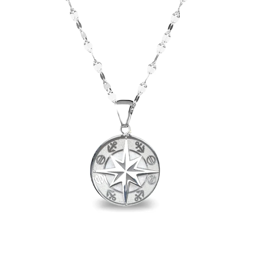 Collana Rosa dei Venti in Oro Bianco - Oro18kt - 2,5 gr.