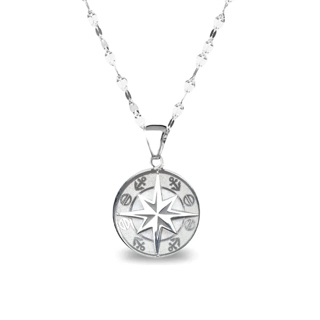 Collana Rosa dei Venti in Oro Bianco - Oro18kt - 2,5 gr.