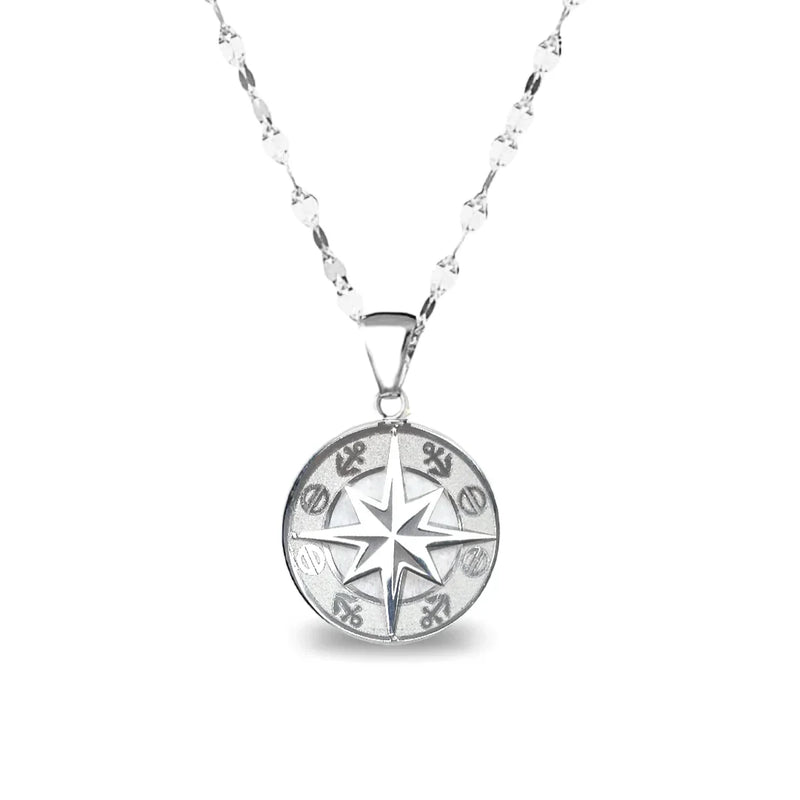 Collana Rosa dei Venti in Oro Bianco - Oro18kt - 2,5 gr.