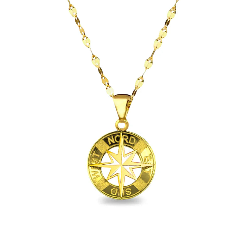Collana Rosa dei Venti in Oro Bianco - Oro18kt - 2,5 gr.