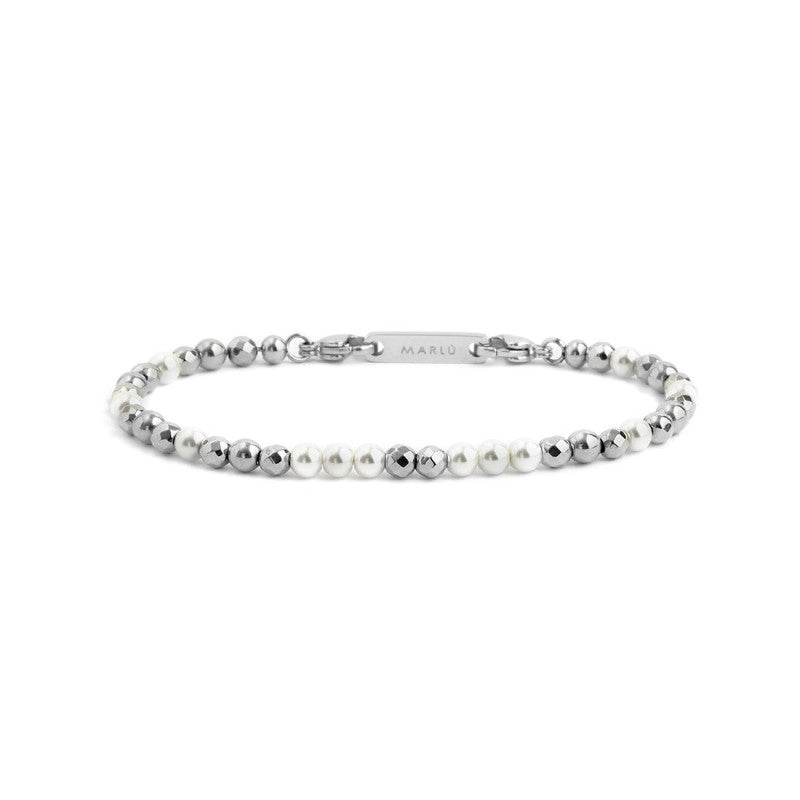 MARLU-Bracciale ematite e perle