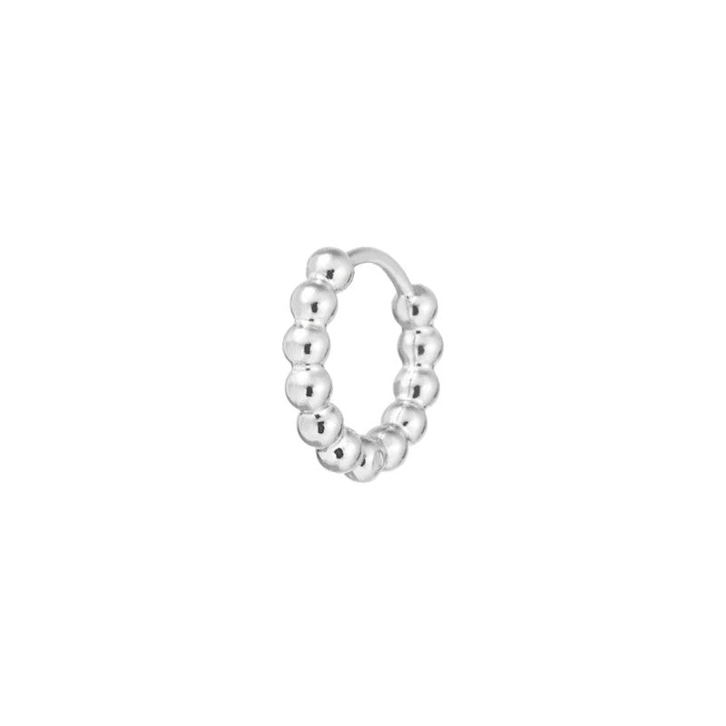 MARLU- Orecchino a cerchio 1,3 cm trama con sfere