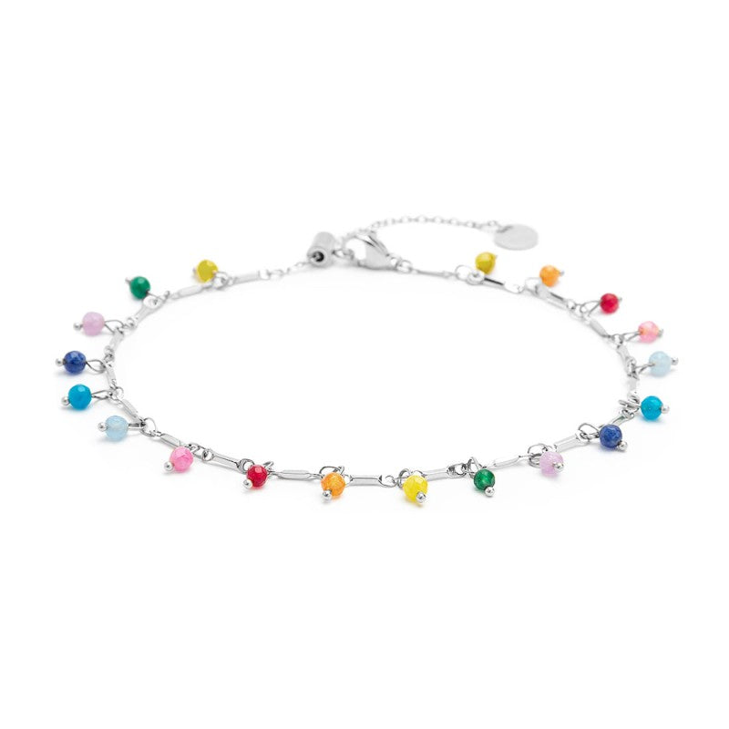 MARLU- Cavigliera catena con agata colorata pendente