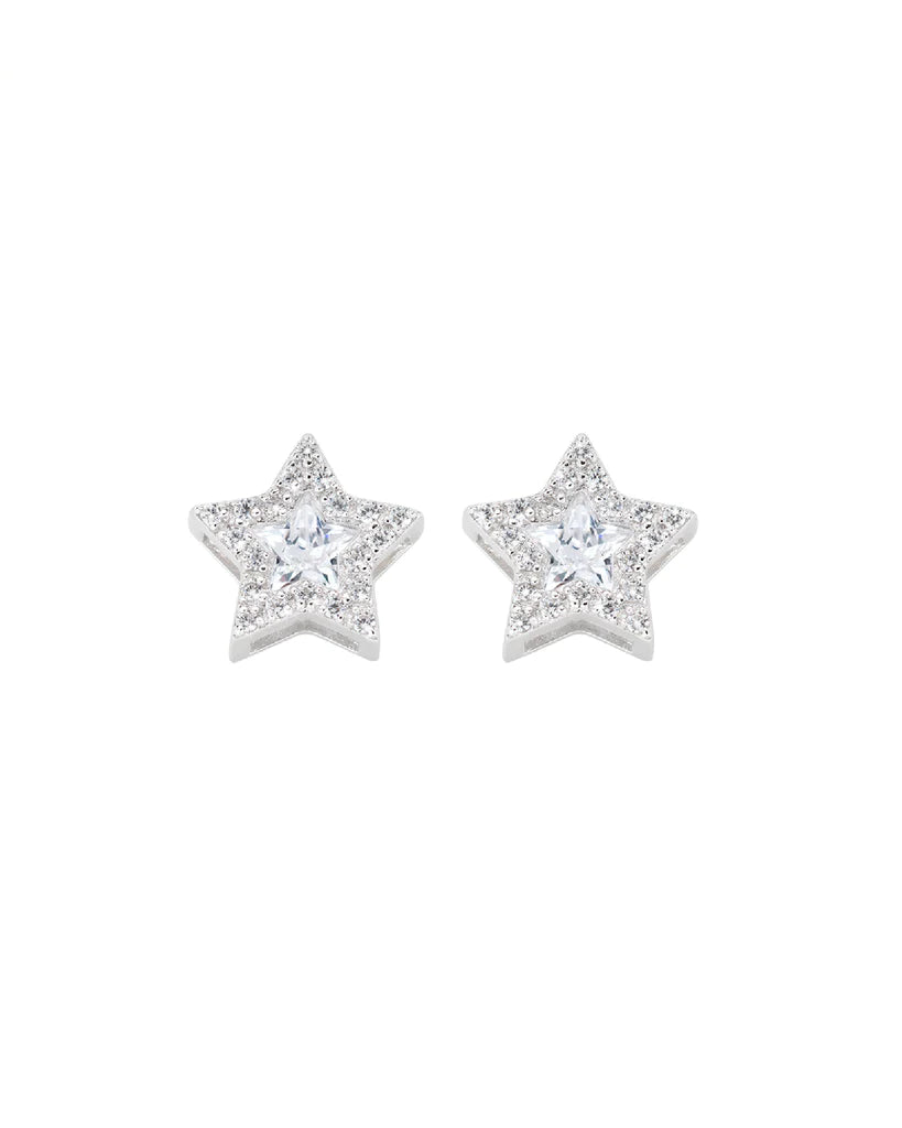 PREZIOSI ARGENTO 925- Orecchini Stella di Zirconi