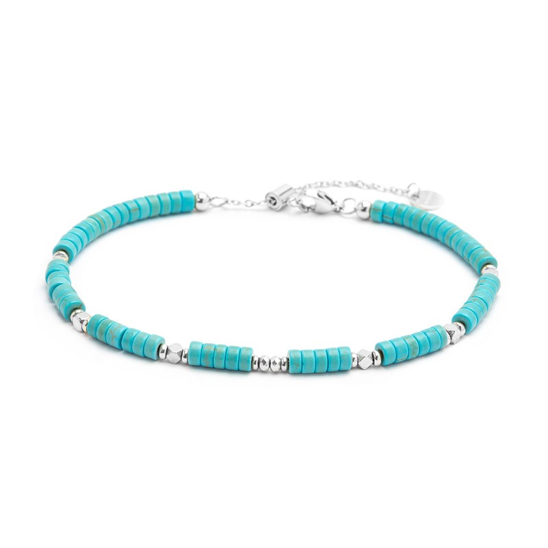 MARLU- Cavigliera con rondelle turchesi