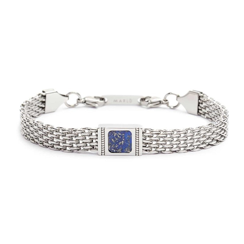 MARLU- Bracciale con pietra centrale catena mesh