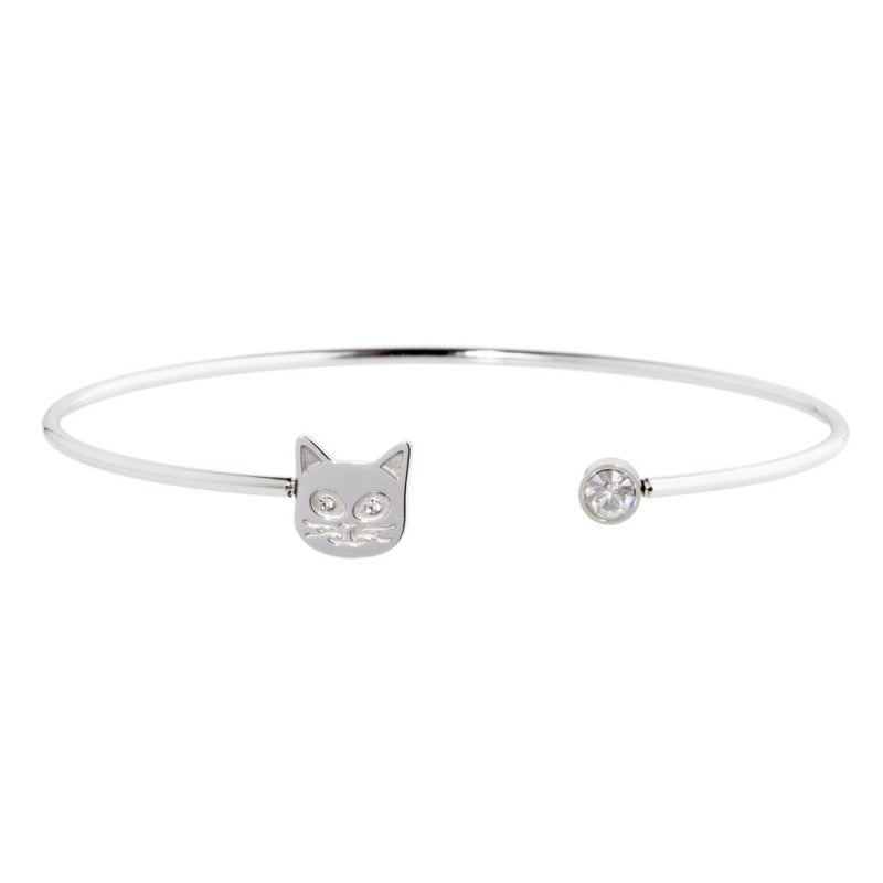 MARLU- Bracciale rigido gatto con cristalli