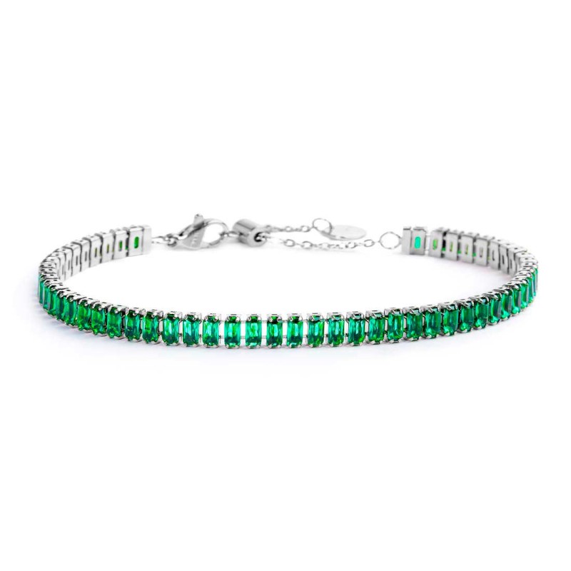 MARLU-Bracciale tennis cristalli baguette