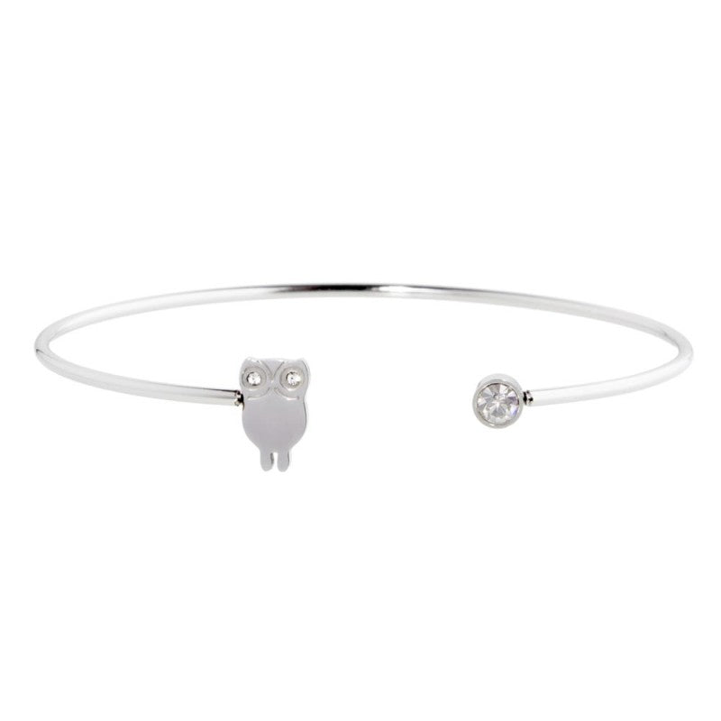MARLU- Bracciale rigido gufo con cristalli