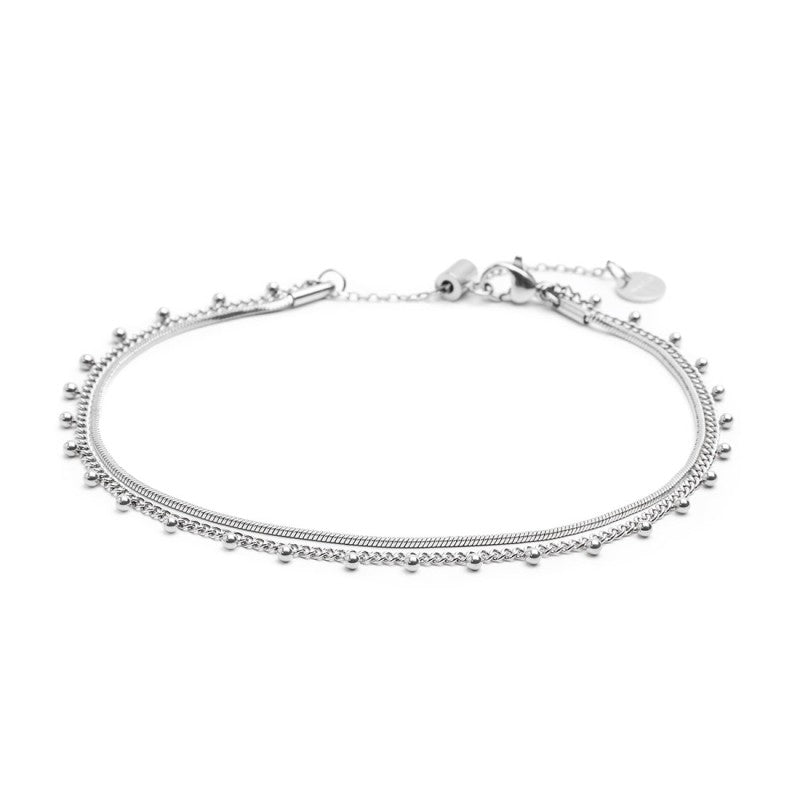 MARLU- Cavigliera catena snake quadrata e grumetta