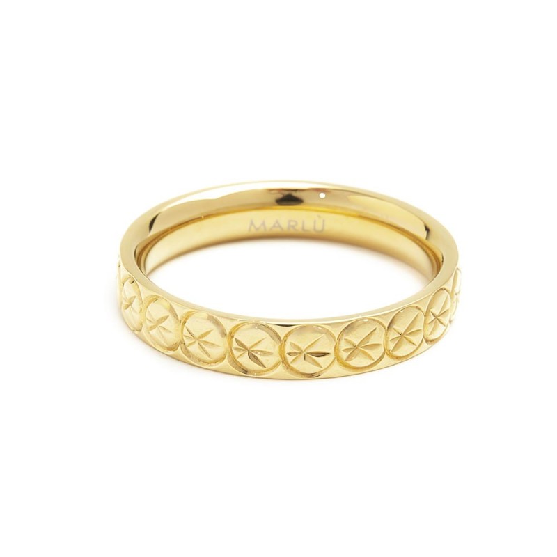MARLU- Anello texture stelle