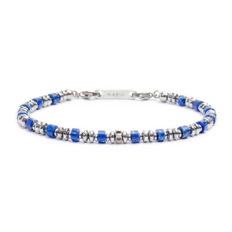 MARLU- Bracciale con rondelle in pietra ed elementi in ematite