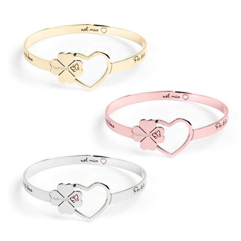 MARLU- Bracciale rigido nonna quadrifoglio