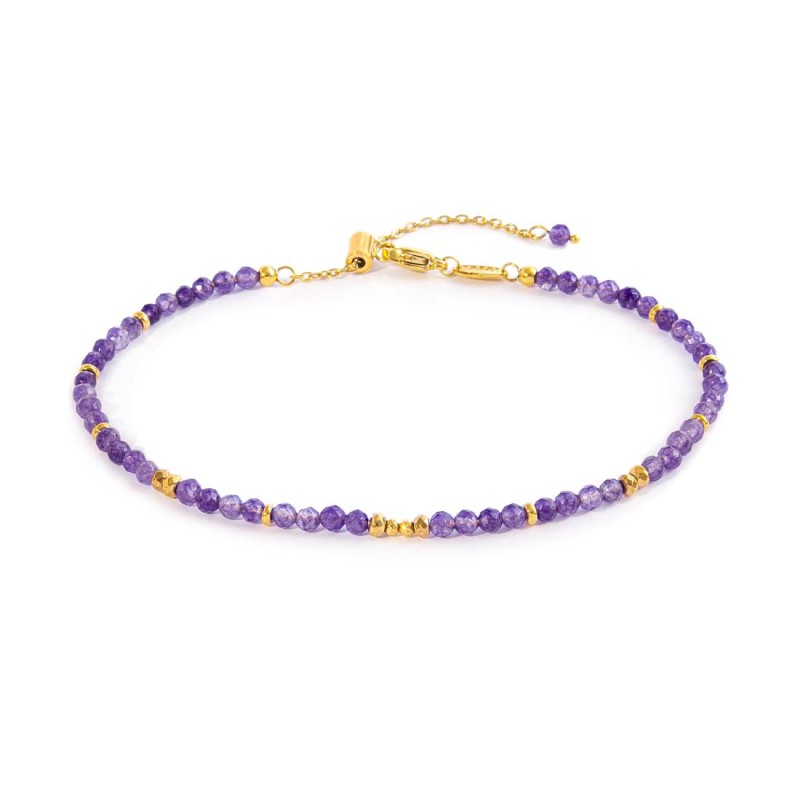 MARLU- Cavigliera con agata colorata ed ematite