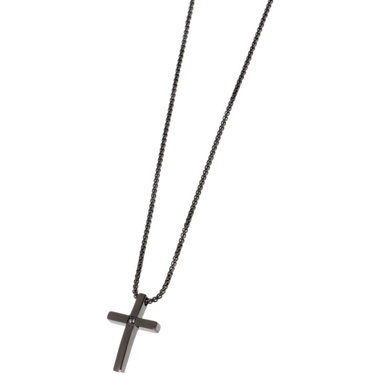MARLU- Collana con croce con zircone
