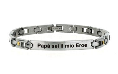 LUCA BARRA-BRACCIALE CM 21 UOMO IN ACCIAIO
