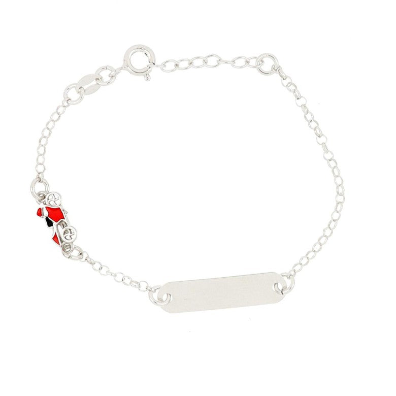LUCA BARRA-BRACCIALE BABY" CON TARGA IN ARGENTO 925 MOTO