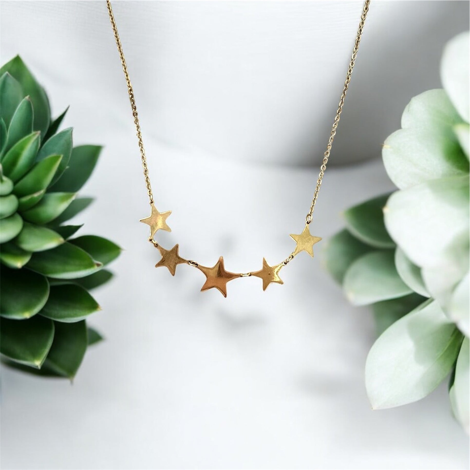 Collana in oro cascata di stelle - Oro18kt*