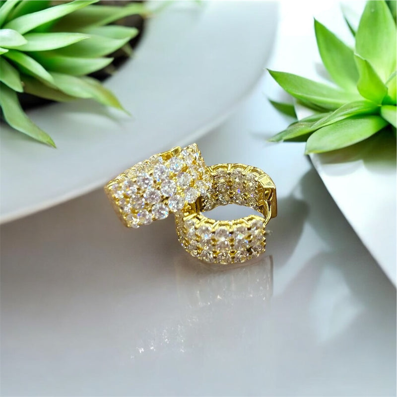 LUCA BARRA-Orecchini in Argento 925 cerchio diamonds
