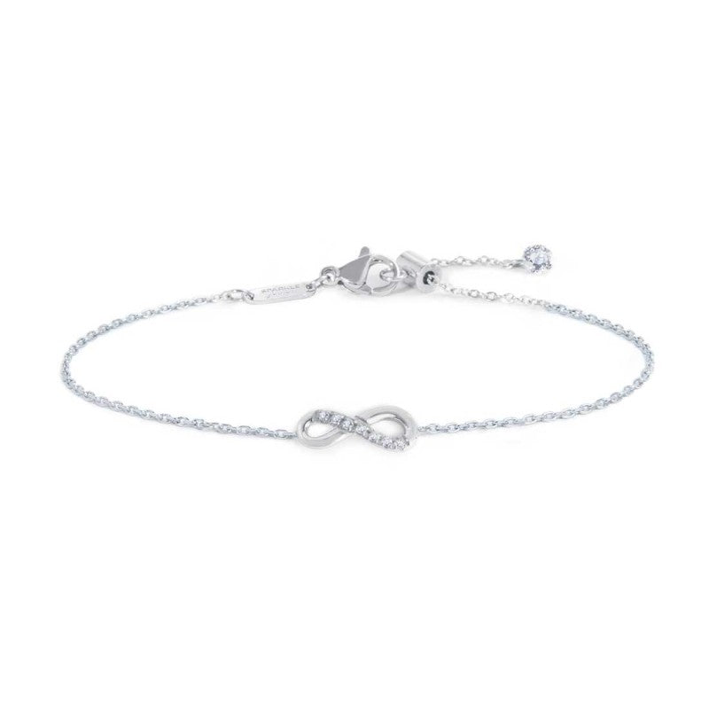 MARLU- Bracciale infinito con zirconi bianchi