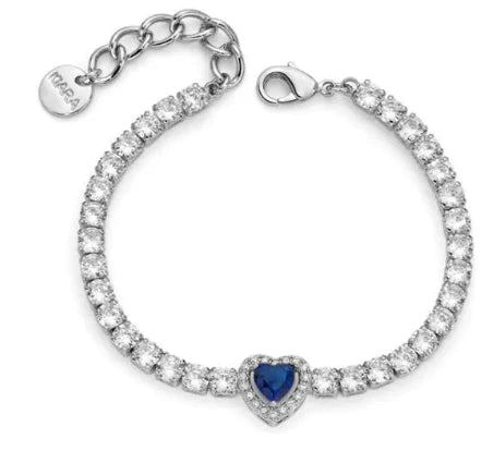 Kiara - Bracciale Tennis Cuore Blu con Zirconi KBRD1798B