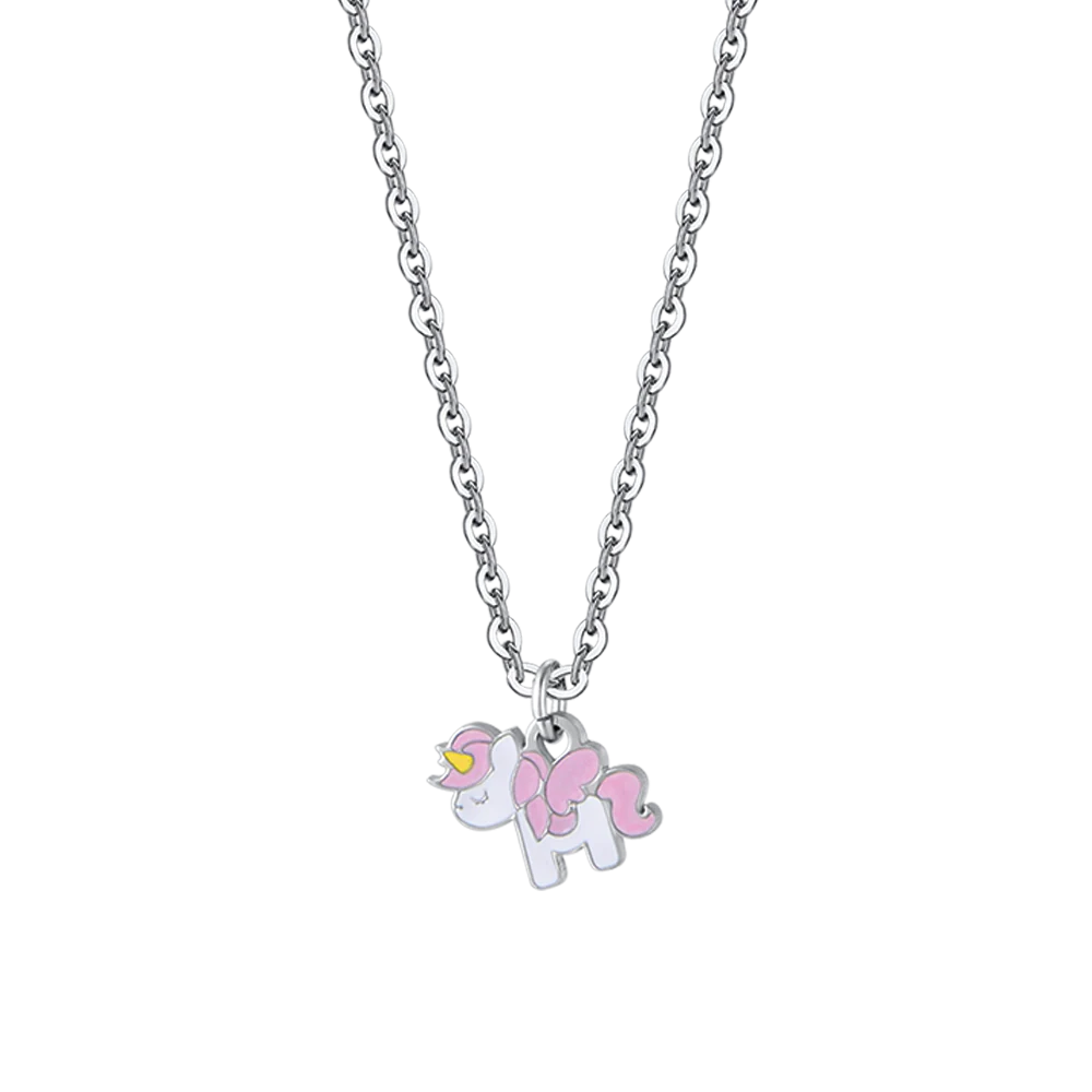 LUCA BARRA- Collana in argento 925 con ciondolo unicorno