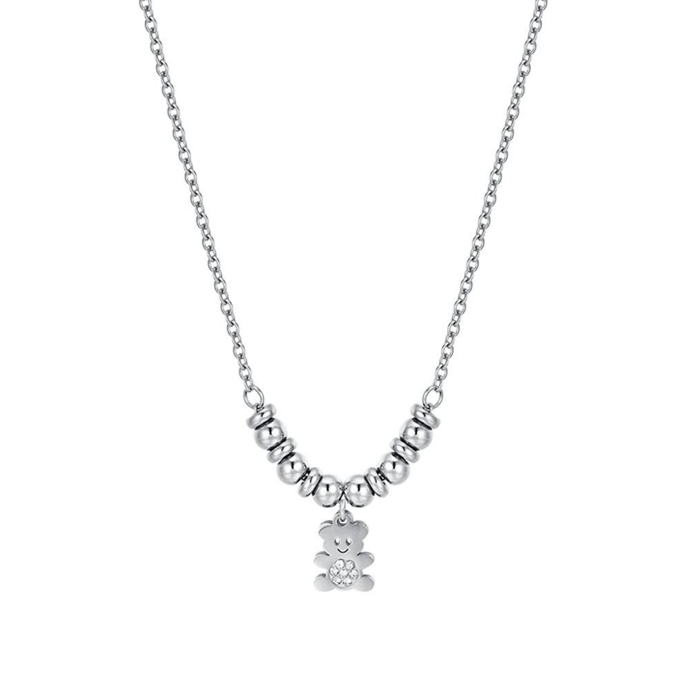 LUCA BARRA- Collana in acciaio con orsetto