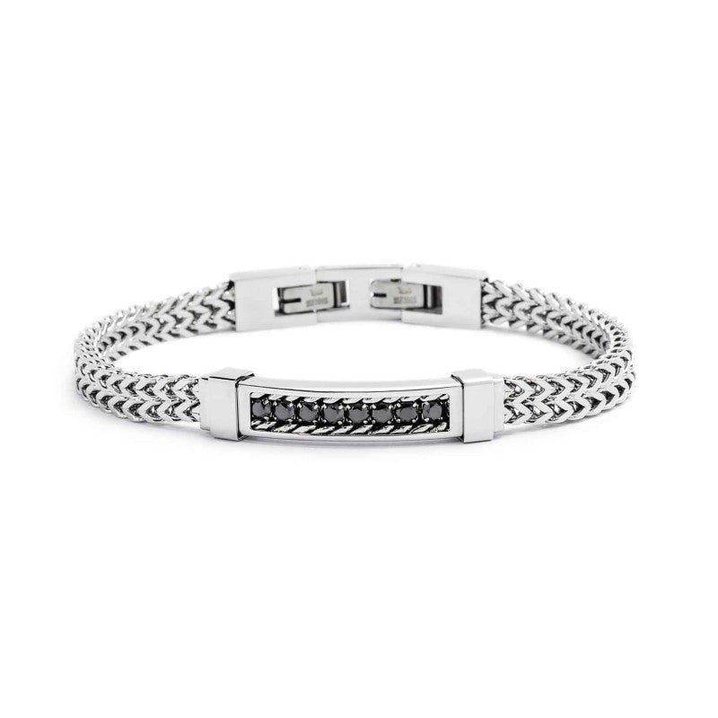 MARLU- Bracciale spina di pesce con zirconi centrali